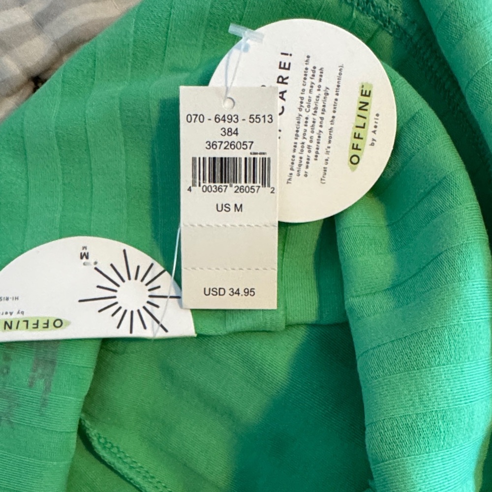 Aerie Lime Green Ribbed Bike Shorts - Picture 9 of 9